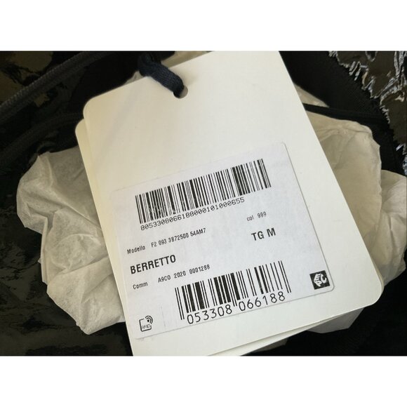 Moncler Bucket Hat NWT Size Medium Black Coated Fabric Shiny Berretto main image 9